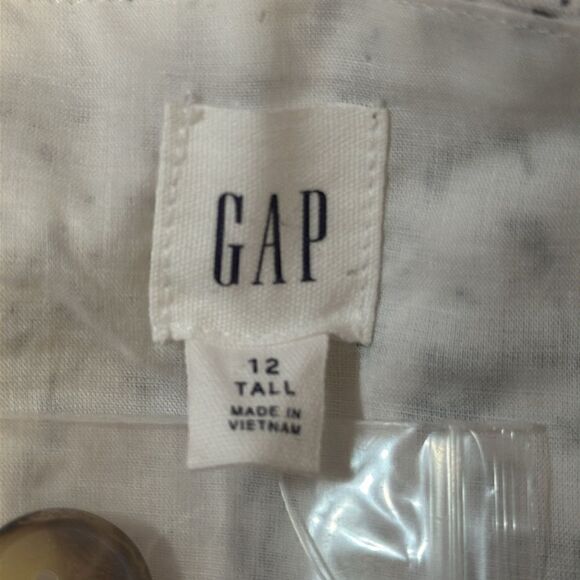 Gap women’s white gray and black floral print squared neck apron dress size 12 T - Picture 11 of 11